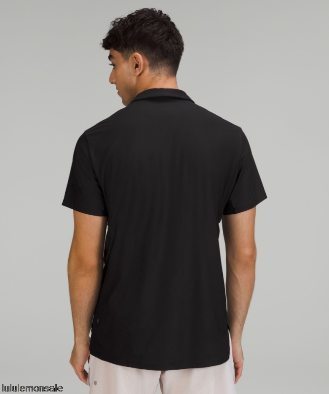 Lululemon Verkauf DELULU754 | Lululemon Deutschland Schwarz Belüftetes Tennispoloshirt Nur Online